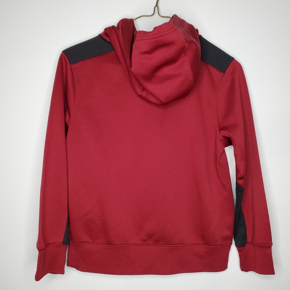 24) NIKE Dri-Fit Logo Hoodie Pullover Maroon Sz. M - Picture 4 of 12